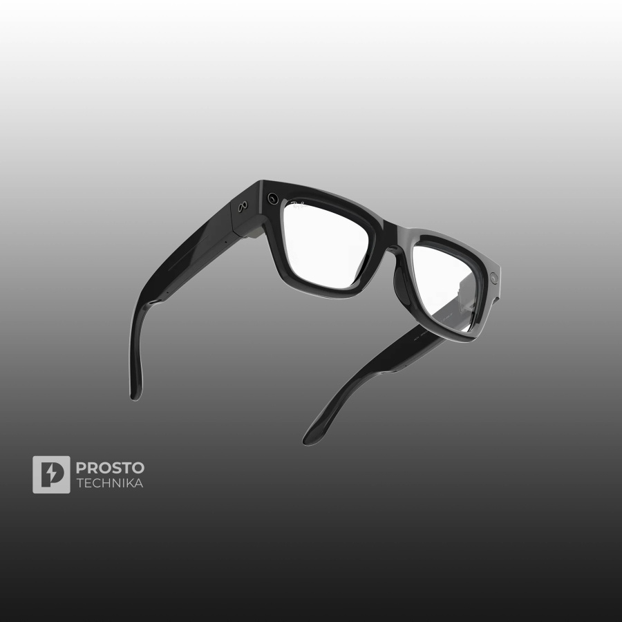 Ray-Ban Display Глянцевый Чёрный с Прозрачно-Серыми Линзами
